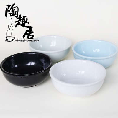 日式陶瓷纯色陶瓷小菜碗凉菜碗粥碗纯色陶瓷汤碗厚边碗浅碗碗餐具