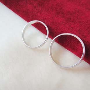 99纯银 手工银饰 光面 弧形 韭菜叶 戒指 指环 对戒 情侣戒指