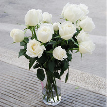 泉州鲜花速递 11枝 白玫瑰 友情鲜花 花瓶插花生日礼物配送