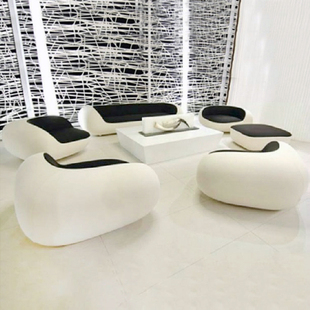 欧式个性创意小户型真皮沙发三人黑白组合简约克拉恋人同款沙发