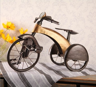 欧式复古铁艺单车摆设品 酒吧橱窗台展示道具 店铺装修摆件自行车