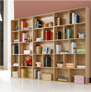 志磊简约现代书房自由组合整体书柜儿童简易书橱实木质学生储物柜