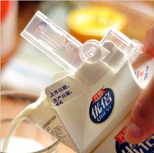 日本 KM 实用 可开口 纸盒 盒装牛奶 封口夹 保鲜封口夹 密封夹