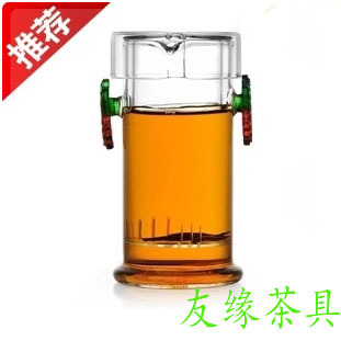 耐热玻璃红茶专用茶具绿叶双耳泡茶器泡红茶花茶茶壶