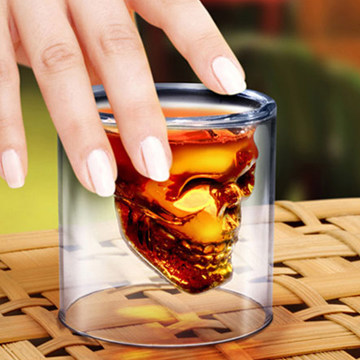 促销创意水晶骷髅头酒杯海盗红酒伏加特威士忌酒具玻璃器皿