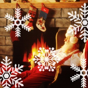 冬季元素/店铺玻璃橱窗背景贴纸/圣诞节日装饰/◆H-061 雪花-F◆
