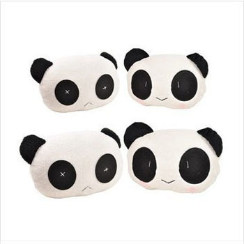 汽车头枕可爱卡通熊猫毛绒车用护颈枕头被靠枕 车用熊猫头枕