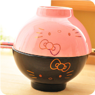 hello kitty 情侣创意泡面碗 陶瓷碗米饭碗汤碗大碗 日式卡通餐具