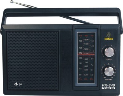 正品珠江PR-840 交直流两用大号电池三波段老人家用大声音收音机