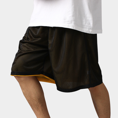 五分大码沙滩运动短裤男 跑步街球训练中裤衩 双面网眼透气篮球裤