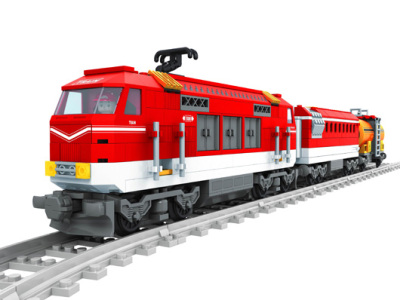 奥斯尼AUSINI 25807火车玩具积木588片8节轨道长101.8CM宽6.4CM