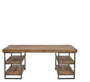 LOFT风格美式乡村 怀旧玄关桌 铁艺办公桌 实木电脑桌 卧室书桌子