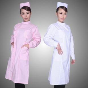 医护工作服 护士服美容服装 白大褂 白色粉色两种