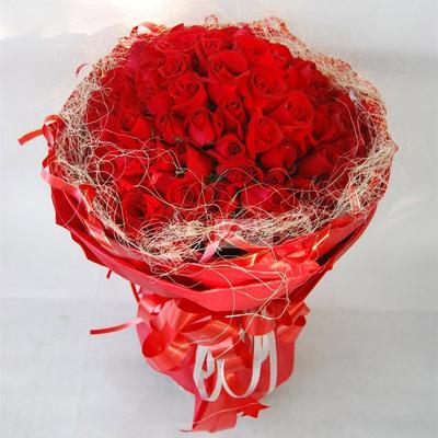 泉州鲜花速递 求婚花束 99枝玫红玫瑰花 泉州花店