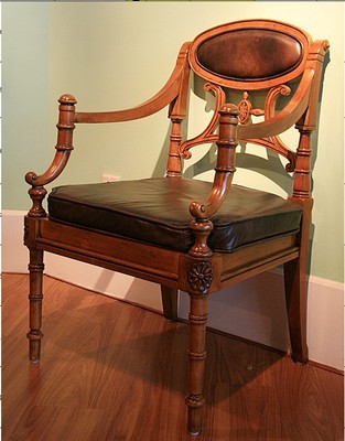 现货！卓越家具 美式家具实木书椅  皮椅围椅 电脑椅子特价