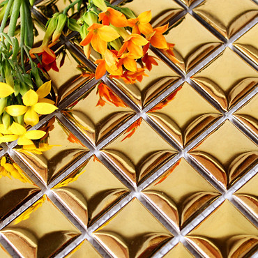 金色陶瓷马赛克瓷砖 背景墙装饰装修材料 柱子橱窗楼梯墙砖墙贴