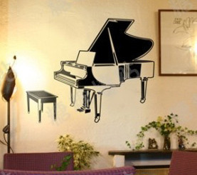 283个性卧室客厅沙发背景墙贴纸温馨婚房音乐教室贴钢琴音符*