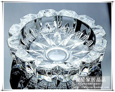 新品时尚烟灰缸 钻石圆形高亮玻璃烟缸 欧式创意大号个性烟灰缸
