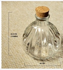 zakka杂货玻璃南瓜木塞瓶收纳瓶漂流瓶花器水培