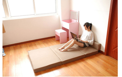 超柔多功能可折叠床垫便携榻榻米垫子/单双人海绵床垫懒人沙发床0