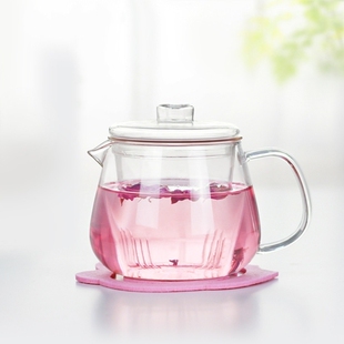 无铅耐热玻璃壶 泡花茶壶带过滤网茶杯 可爱玻璃水壶耐高温红茶壶