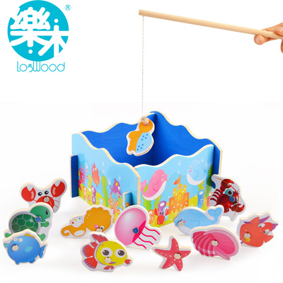 儿童玩具 益智早教钓鱼玩具木制智力动物仿真宝宝磁性过家家玩具