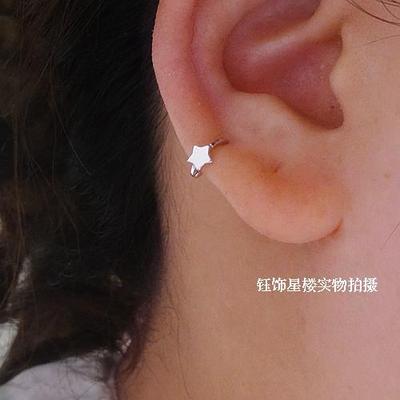 特价个性迷你耳骨环 925纯银4毫米超可爱平角小星耳骨耳扣小耳朵