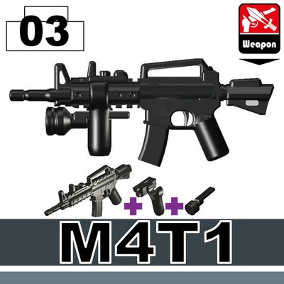 Minifig.cat乐高人仔兼容配件第三方 武器 M4T1 mc080