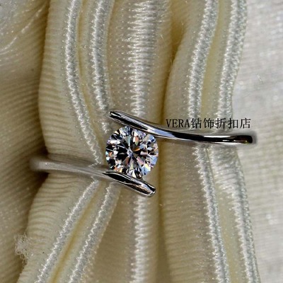 超值950十心十箭钻石戒指纯银女结婚戒指韩版潮流行气质简约婚戒