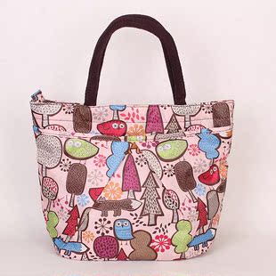 韩版多口袋小包便当袋时尚休闲涂鸦潮女包可爱手提包印花饭盒包包
