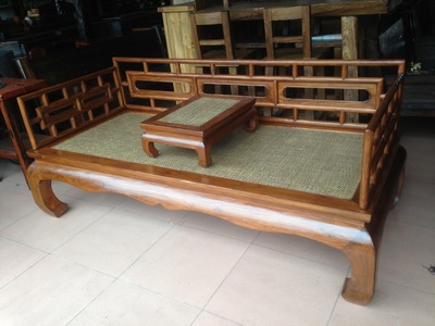新中式罗汉床 正宗老榆木围屏床 明清仿古家具古典沙发床 实木床
