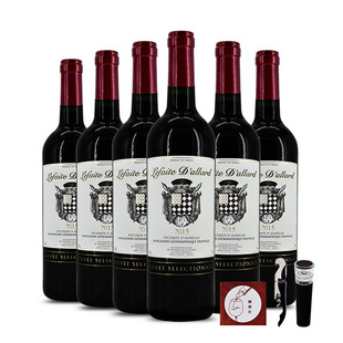 法国红酒原瓶进口干红葡萄酒沃达拉整箱6支装送开瓶器红酒杯包邮