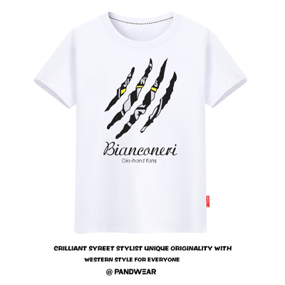 攀威创意印花尤文图斯T恤男短袖2017夏季男士青年斑马军团足球T恤
