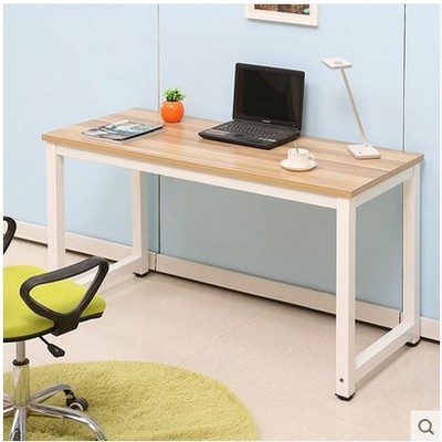 圆角钢木电脑桌台式简易书桌时尚简约办公桌会议桌双人写字桌家用