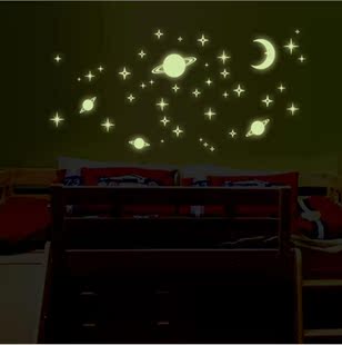 新款家装 星球世界夜光贴墙贴环保可移除卧室书房幼儿园装饰贴纸