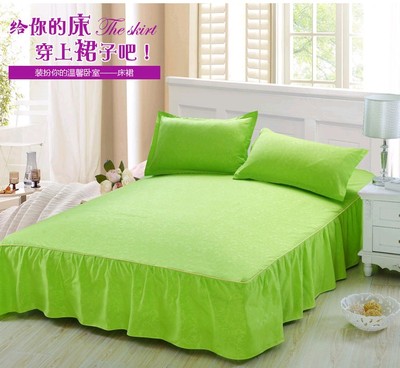 床裙单件芦荟棉床罩纯色1.2/1.5/1.8m/2.0米双人床套床盖床笠夏天