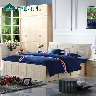 实木床 成人床儿童床双人床大床松木1.2米 1.5米 1.8米 香御九州