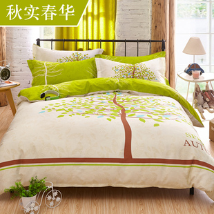 韩版卡通家纺四件套床品双人床1.5米/1.8米/2.0m磨毛斜纹加厚被罩
