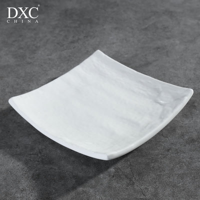 DXC创意盘子菜盘 个性陶瓷四方盘瓷盘餐具白色黑色家用酒店餐具
