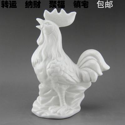 陶瓷创意十二12生肖动物小摆件招财白色鸡风水家居办公摆设工艺品