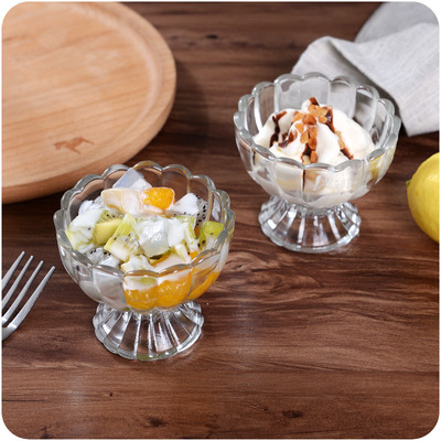 创意个性透明玻璃杯子果汁甜品沙拉碗居家冰淇淋冰激凌奶昔杯