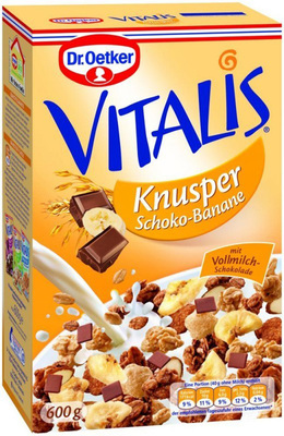 德国直邮原装代购Dr.Oetker Vitalis天然有机全麦片  巧克力香蕉