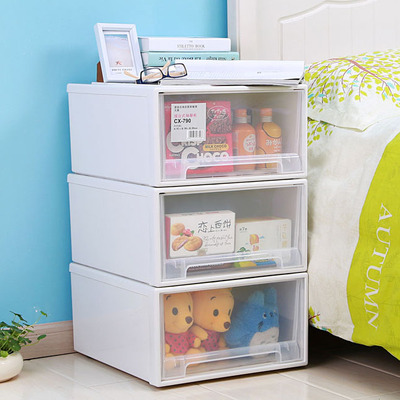 甘香屋抽屉式收纳柜透明塑料收纳箱衣物整理柜宝宝儿童衣柜储物箱