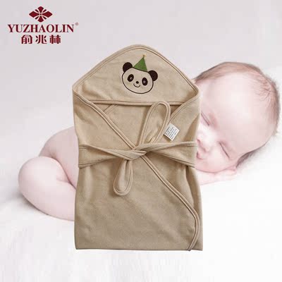 俞兆林纯棉婴儿抱被新生儿用品彩棉包被婴童双层全棉宝宝抱毯四季