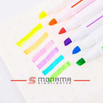 韩国monami/慕那美 清新6色荧光笔 彩色涂鸦记号笔 划重点标记笔
