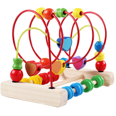 包邮智慧大绕珠木制益智算数绕珠儿童早教台式环形串珠益智玩具