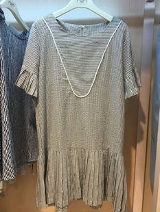 2016年夏季女装新款同款清新潮流棉麻条纹裙子潮范上衣 超仙 女神