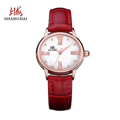 上海牌女士腕表时尚风范椭圆形手表手动机械清新华丽女表正品