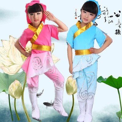 古装服装儿童汉服幼儿国学服装表演服装男女童三字经书童演出服装