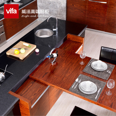 vifa威法六面哑光烤漆门板实木纹理现代厨房橱柜定制维也纳庄园